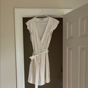 Madewell Cream Asymmetrical Dress